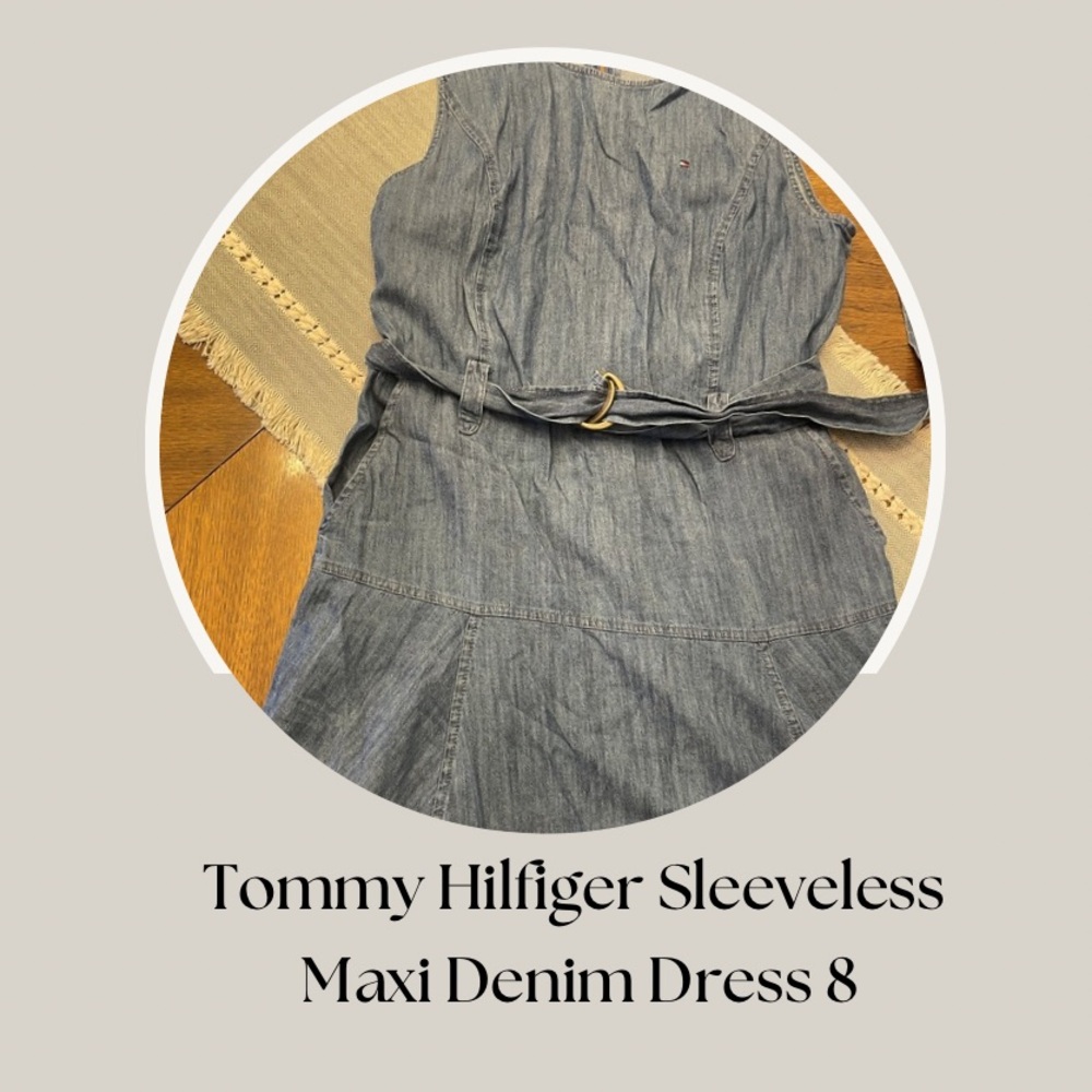 Tommy Hilfiger Sleeveless Maxi Denim Dress 8 NWT